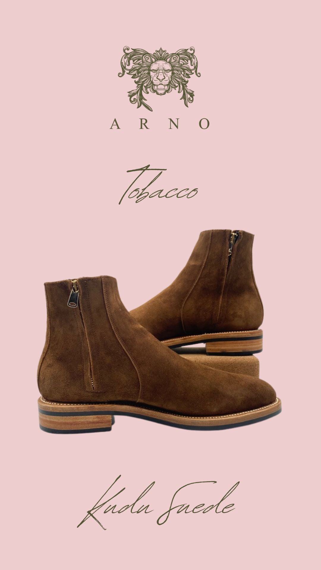 Bliskavka Zip Up Boot in Tobacco Kudu "Suede"