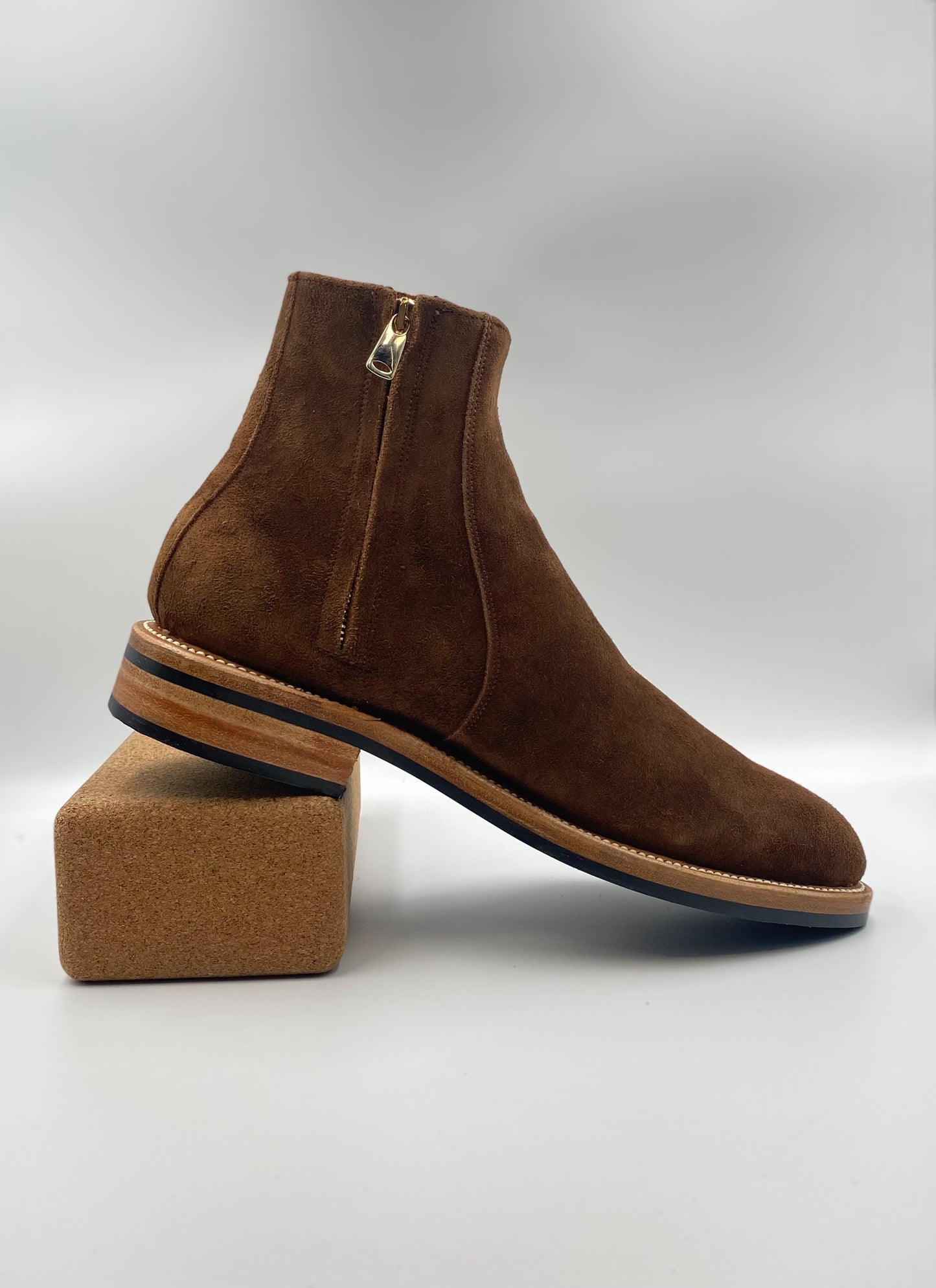 Bliskavka Zip Up Boot in Tobacco Kudu "Suede"