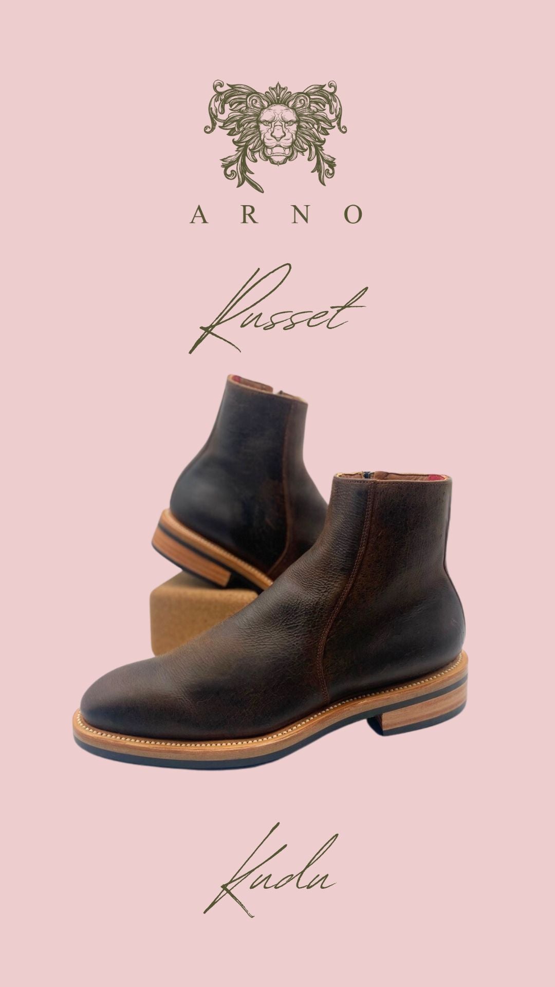 Bliskavka Zip Up Boot in Russet Kudu