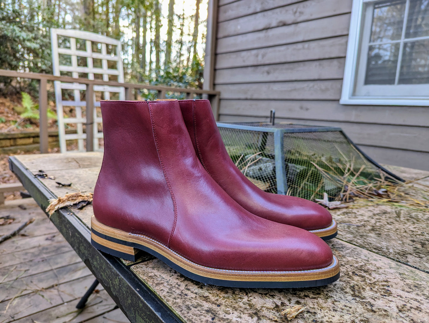 Bliskavka Zip Up Boot Red Calf, Size 11.5