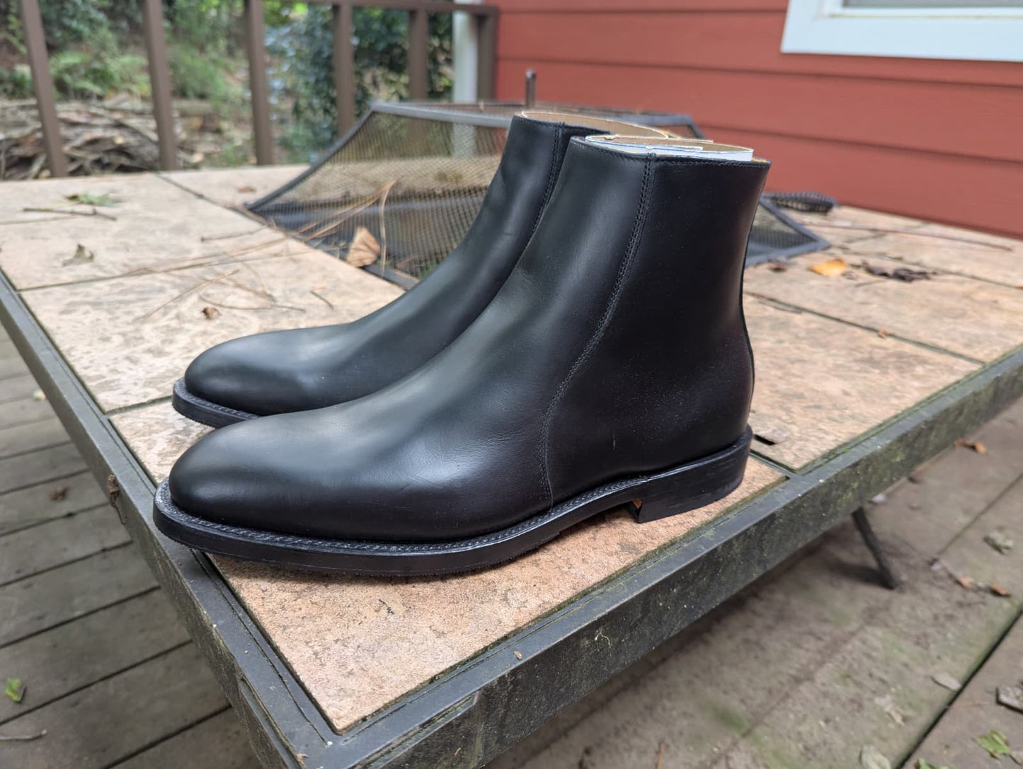 Bliskavka Zip Up Boot Black Calf, Size 10.5