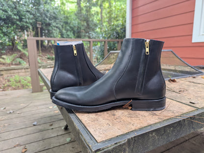 Bliskavka Zip Up Boot Black Calf, Size 10.5